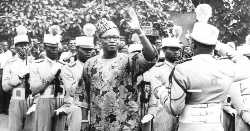 President joseph mobutu of the congo before addressing the corps of f2atxg